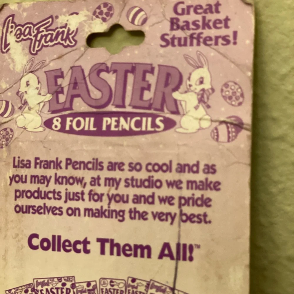 Vintage, sealed Lisa Frank Easter Foil Pencils